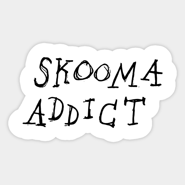 dark and gritty skooma addict Sticker by MacSquiddles